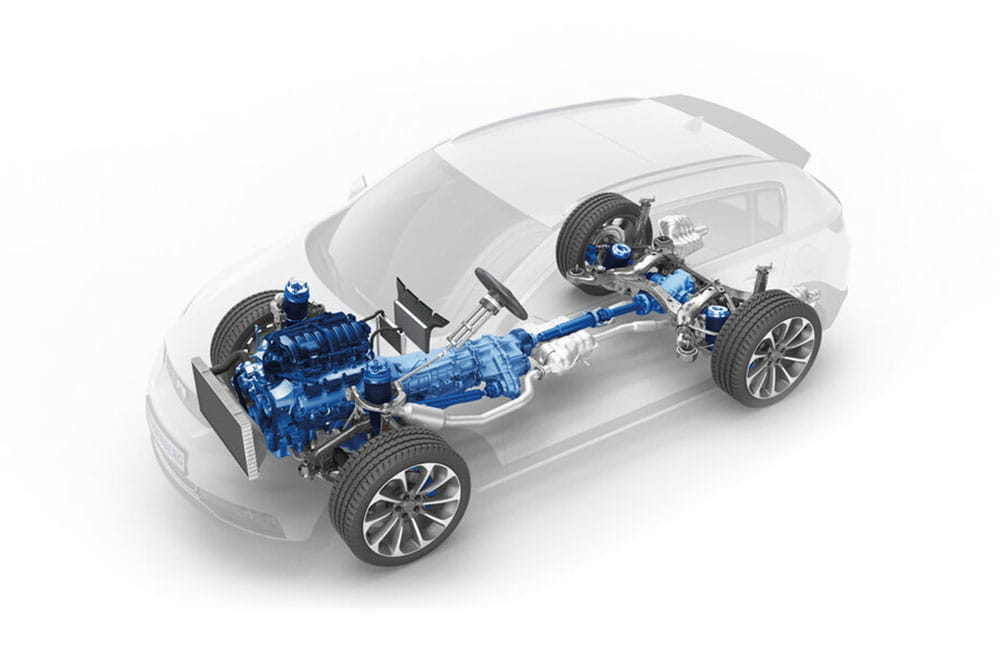 Application of a car with combustion engine and integrated products from Freudenberg Sealing Technologies