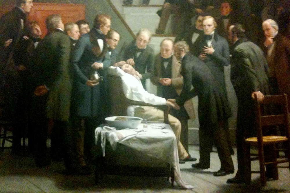 First public demonstration of ether anesthesia in Boston in 1846